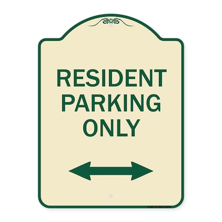 Signmission Reserved Parking Resident Parking Heavy-Gauge Aluminum Architectural Sign, 24" x 18", TG-1824-23039 A-DES-TG-1824-23039